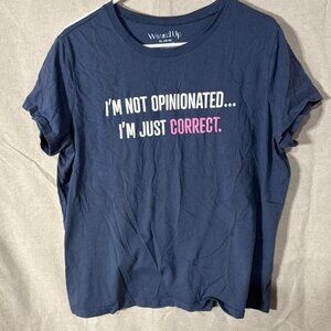 Wound Up Graphic Tee – “I’m Just Correct” Statement Shirt – Size XL